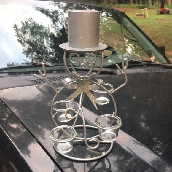 VINTAGE SNOWMAN CANDLE HOLDER - Picture 3 of 13
